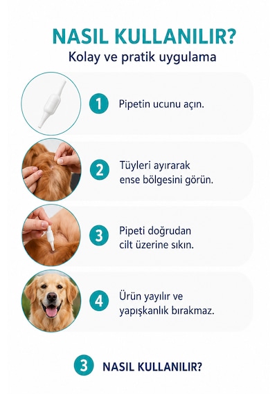 10-20 Kg Köpek Dış Ense Deri Damlası Pire Bit Kene Deri Bakımı İçin Bitkisel Damla 4x2 Ml