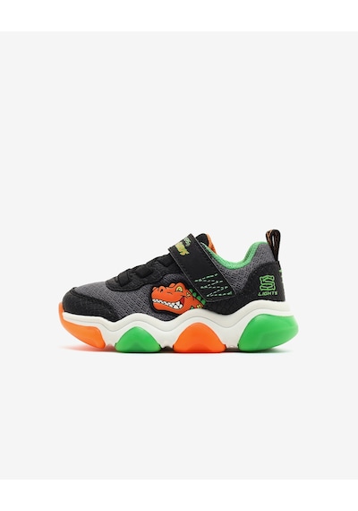Skechers Mighty Glow 2.0-dino-bolt Küçük Erkek Çocuk Siyah Işıklı Spor Ayakkabı 403501n Bkor Siyah