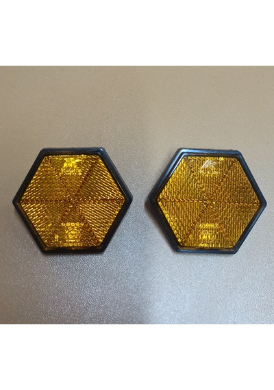 Altıgen Şekilli Sarı Reflektör 6mm Vidalı 2 Adet