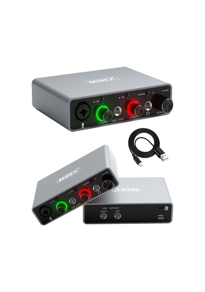 Glx-700gr Usb Stüdyo Ses Kartı, 2 Giriş 2 Çıkış, 24bit/192khz