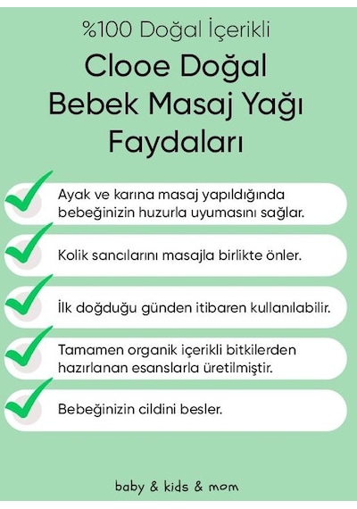 Clooe Bebek Masaj Yağı 30 ML