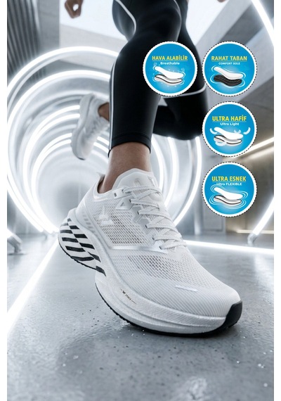 Walkway Beyaz-gümüş Hafif Esnek Unisex Koşu Yürüyüş Ve Spor Ayakkabı Space G Beyaz - Gümüş