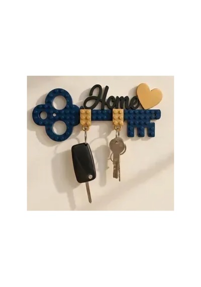 Home Yazılı Kalpli Anahtarlık Şeklinde Anahtarlık Lego Tarzı 3 Cep Anahtarligi Dahil Lacivert Lacivert
