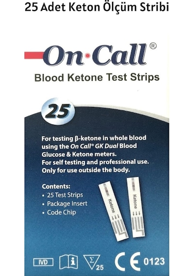 On Call GK Dual Keton Ölçüm Stribi 25 Test On Call GK Dual Keton Ölçüm Stribi 25 Test