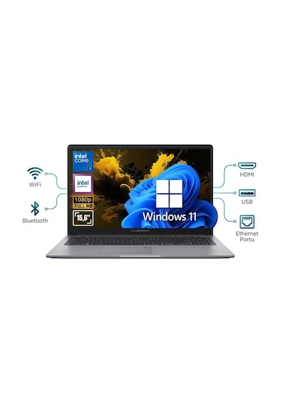 Asus ExpertBook P1 P1503CVA-C716512G0D-ATL20 Core 7 240H 8 GB 256 GB SSD 15.6" W11P Dizüstü Bilgisayar