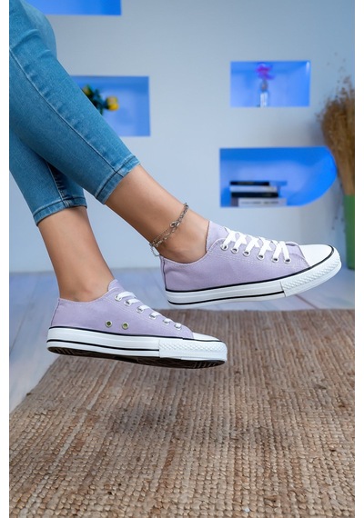 N Moda Unisex Keten Ayakkabı Spor Ayakkabı Günlük Sneakers Kısa Lila
