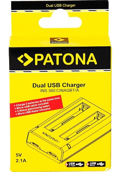 Patona 1459 Insta360 X3 Uyumlu İkili Usb Şarj Cihazı