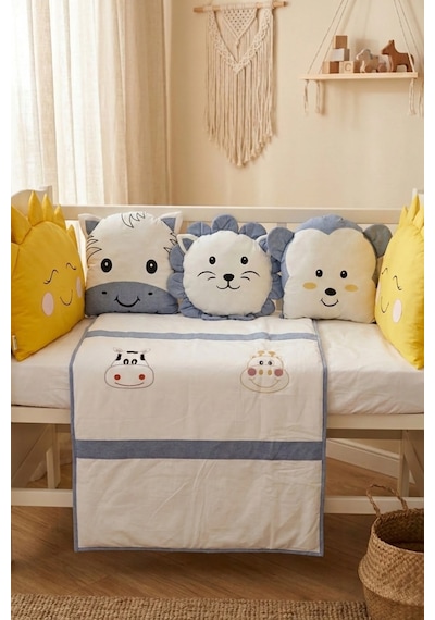 Park Yatak Bebek Uyku Seti Animals 70x110 Mavi