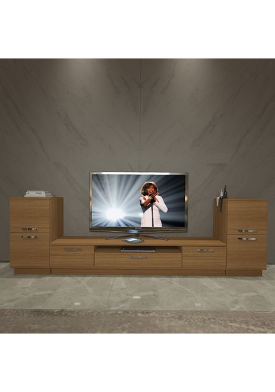 Decoraktiv Trio On2 Mdf Tv Ünitesi Tv Sehpası - Naturel Ceviz