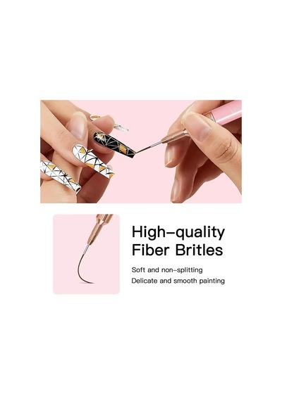 Lulaa Nail Art Liner Fırçalar Boyama Detay Tırnak Fırçaları Nail Art Süsleyen Black