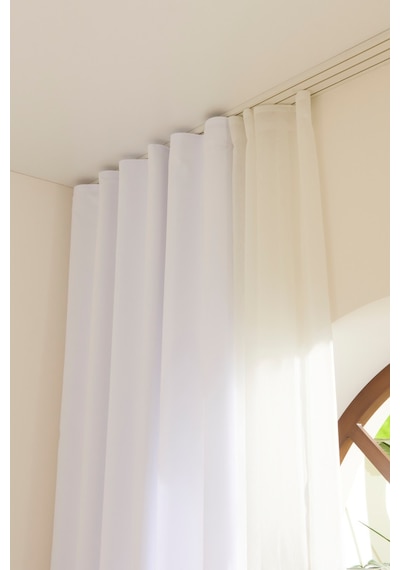 Kaşmir Home Holly Ada Fon Perde Koyu Beyaz 150x270 Cm Beyaz
