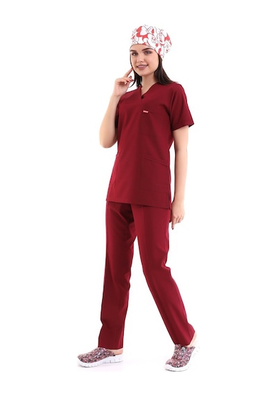 Zarf Yaka Kadın Takım - 19 Bordo-5864-19 Bordo
