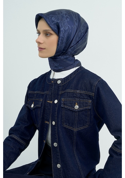 Armine Saf İpek Sura Eşarp-2026 İlkbahar-yaz- 953700d Lacivert-21