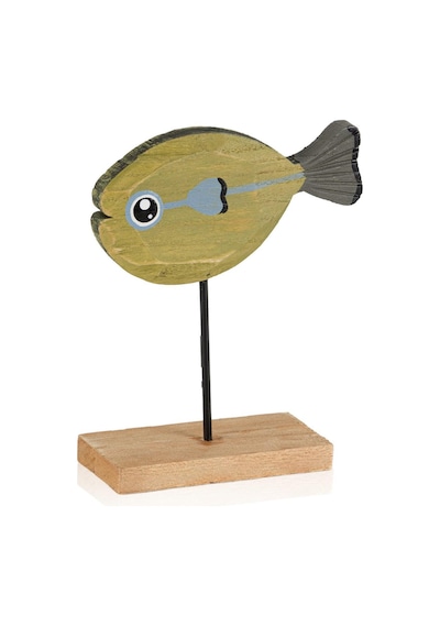 The Mia Retro Ahşap Balık Figürlü Masaüstü Obje 16 Cm