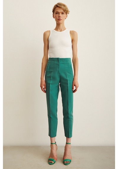 Never More Skinny Kumaş Pantolon Yeşil