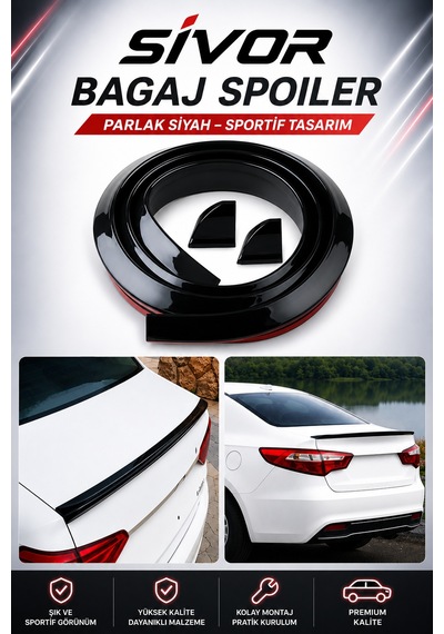 Audi S3 Uyumlu Parlak Siyah Bagaj Spoileri Premium Kalite Sportif Tasarım