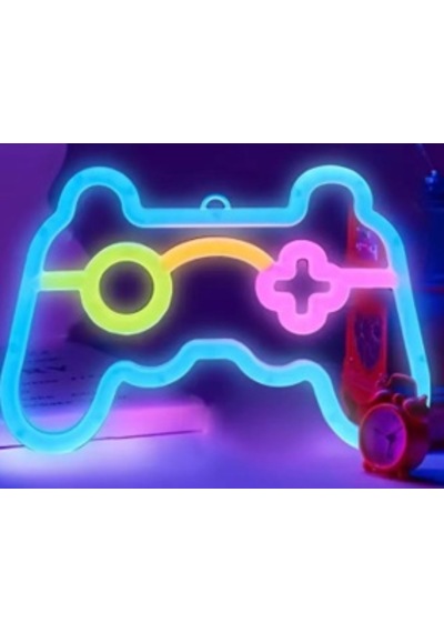 Oyun Konsolu Neon Led Açık Gri