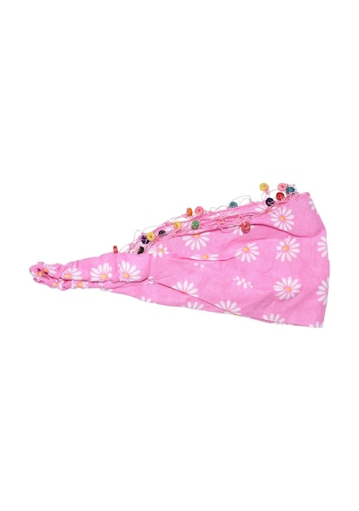 Lastikli Paraşüt Bandana Boncuklu Papatya Pembe