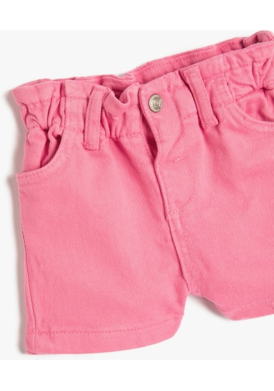 Koton Şort Cepli Beli Lastikli Pamuklu Pembe 3smg40044aw 3SMG40044AW274 Pembe