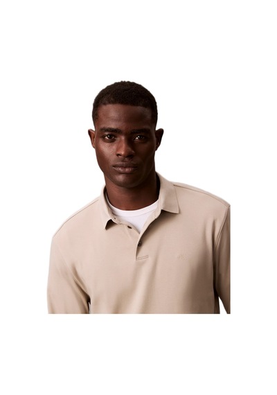 Calvin Klein Lv040em909 Ls Supima Cotton Solid Erkek Polo Tişört Bej