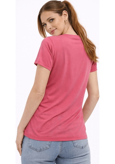 Fashion Friends V Yaka Kadın Bluz 26y0144k1 Fuşya