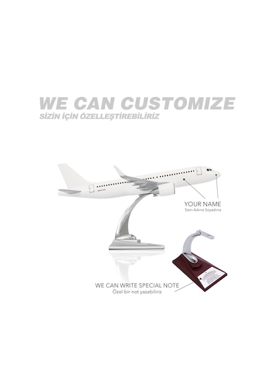 Zekupp Airbus A320 Model Uçak 1/100 Beyaz Elit Maket Uçak