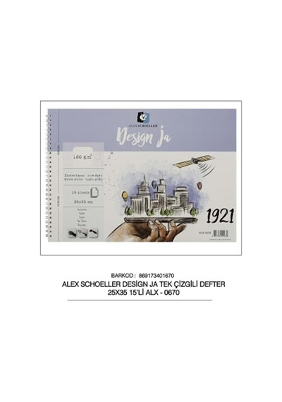 Design Resim Defteri 25x35 Cm 15 Sayfa 180 Gr