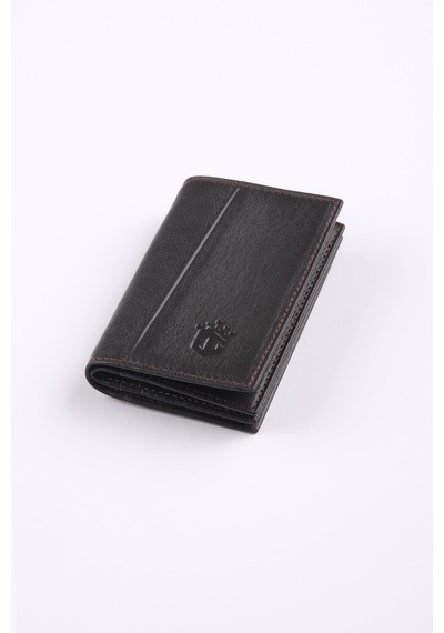 Ancora Leather Hakiki Deri Minimal Kartlık-26206 Kahve