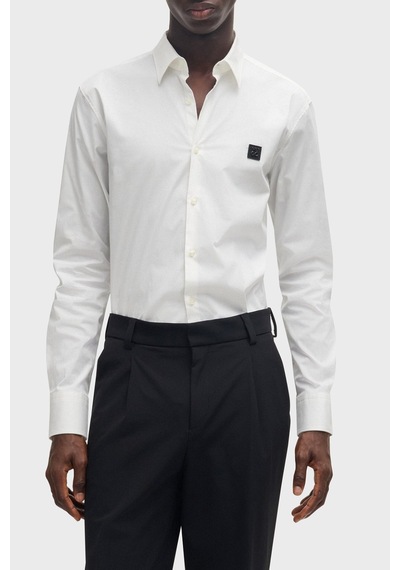 Hugo Pamuklu Slim Fit Gömlek Erkek Gömlek 50505315 199 Beyaz