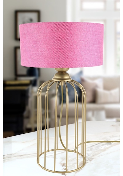 Tema Masa Lambası Eskitme Pembe Şapka