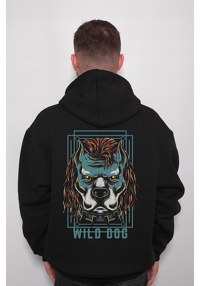 Wild Dog Pitbull Street Gang Style Sweatshirt Unisex Kapüşonlu Hoodie 001