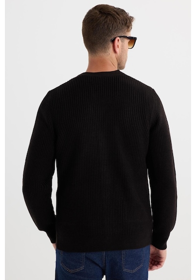 Tudors Erkek Standart Fit Normal Kesim V Yaka Düğmeli Siyah Hırka-41855 Siyah