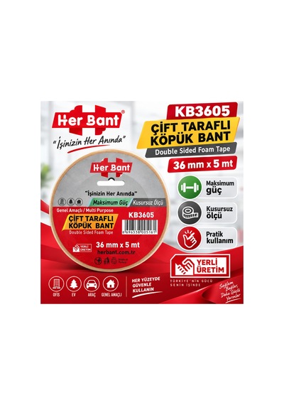 Çift Taraflı Köpük Bant 36 Mm X 5 Mt Diğer