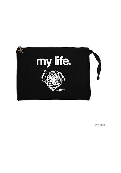 Zepplin Giyim My Life Siyah Clutch Astarlı Cüzdan / El Çantası Siyah