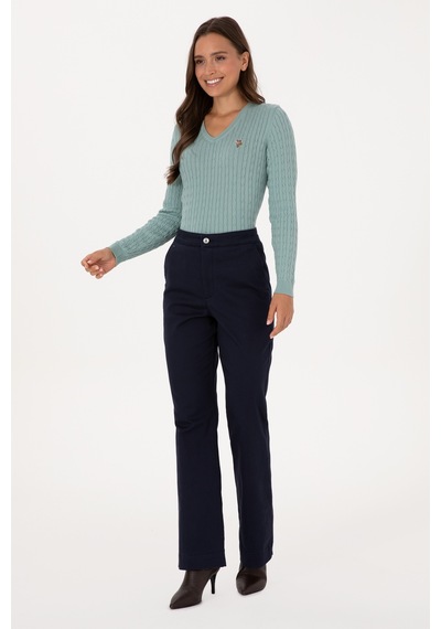 U.s. Polo Assn. Kadın Lacivert Pantolon Kanvas-chino 50316912-vr033 Lacıvert