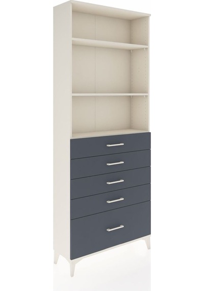 Arges Dolap 3 Raflı 5 Çekmeceli 88x30x221 Aytaşı-antrasit Aytaşı