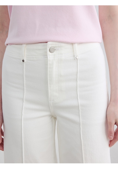 Lcw Modest Ekru Wideleg Fit Kadın Jean Pantolon