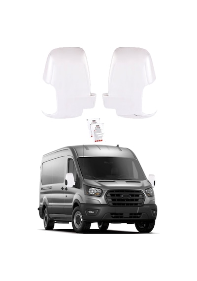 Ford Transit Uyumlu 2014-2023 Krom Ayna Kapağı 2 Parça Paslanmaz Çelik