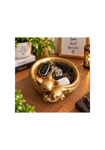 Dekoratif Hayvan Figürlü Masaüstü Organizer Anahtarlık Takı Toka Kalem Düzenleyici Çok Amaçlı Dekoratif Kase Polyester 11x18 Cm Altın Dekoratif Hayvan Figürlü Masaüstü Organizer Anahtarlık Takı Toka Kalem Düzenleyici Çok Amaçlı Dekoratif Kase Polyester 11x18 Cm Altın