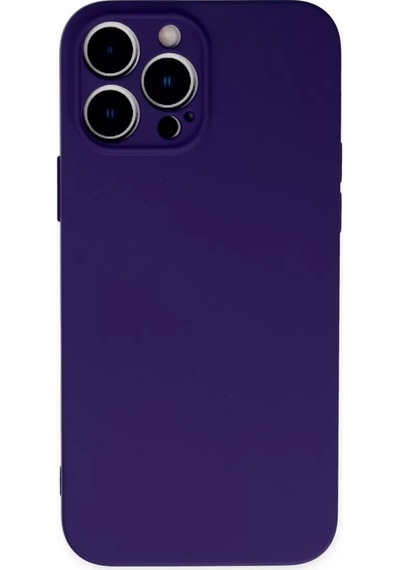 Newface Apple İphone 13 Pro Max Kılıf Nano İçi Kadife Silikon - Mor