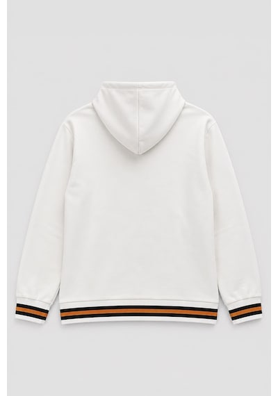 Markapia Kadın Kapüşonlu Çizgi Detaylı Sweatshirt Ekru
