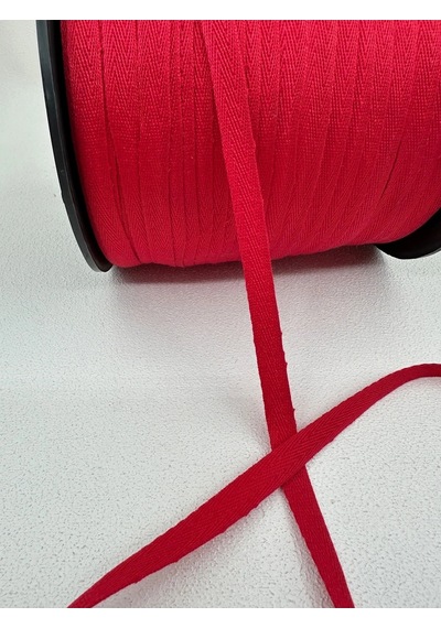 1 Cm Polyester Balıksırtı Şerit-5 Metre-kırmızı