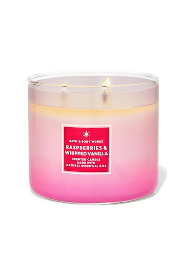 Bath & Body Works Rasperries & Whipped Vanilla Büyük Mum 411 G Çok Renkli
