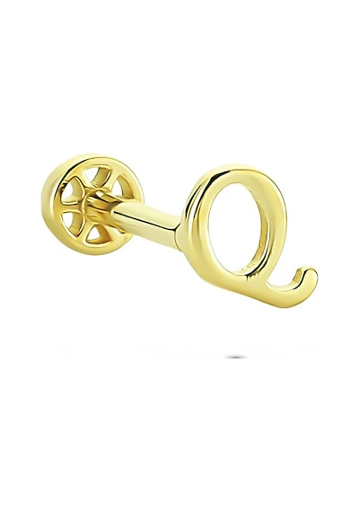 Glorria Altın Q Harfi Tragus Piercing Çok Renkli