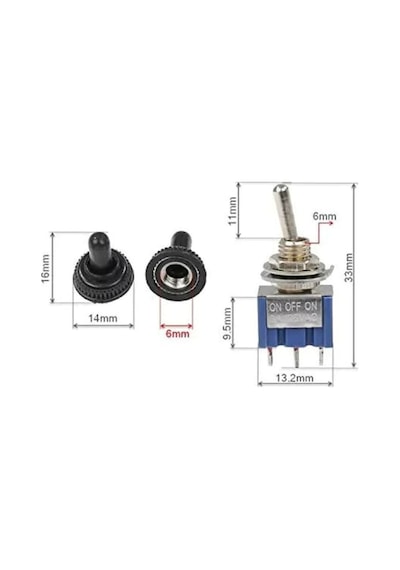 Mts-103 Mini Toggle Anahtar 3a 250v On / Off / On 3 Pin 3 Pozisyon Uyumlu