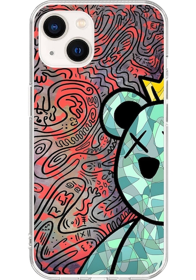 Apple Uyumlu iPhone 13 Şeffaf Kılıf Graffiti 12 Tasarımlı