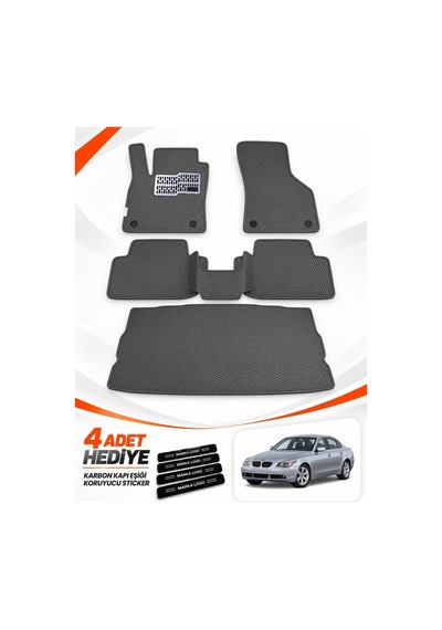 Bmw 5 Serisi-e60-sedan 2004-2010 Uyumlu Eva Oto Paspas Bagaj Paspası Dahil Koyu Gri