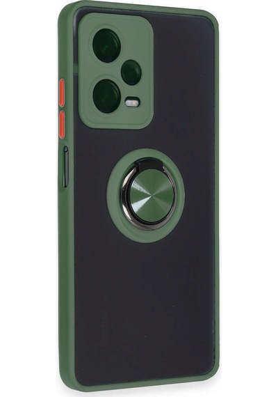 Newface - 972 - Xiaomi Redmi Note 12 5g Kılıf Montreal Yüzüklü Silikon Kapak - Csmo-tex - - Yeşil