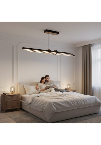 Cosmo Gold Lineer Led Sarkıt Avize Kumandalı Dim Edilebilir Aşağı Işık Beyaz Işık