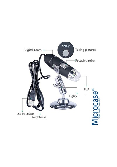 Microcase 1000x Dijital Mikroskop Usb Hd Cmos 8 Led Digital Microscobe